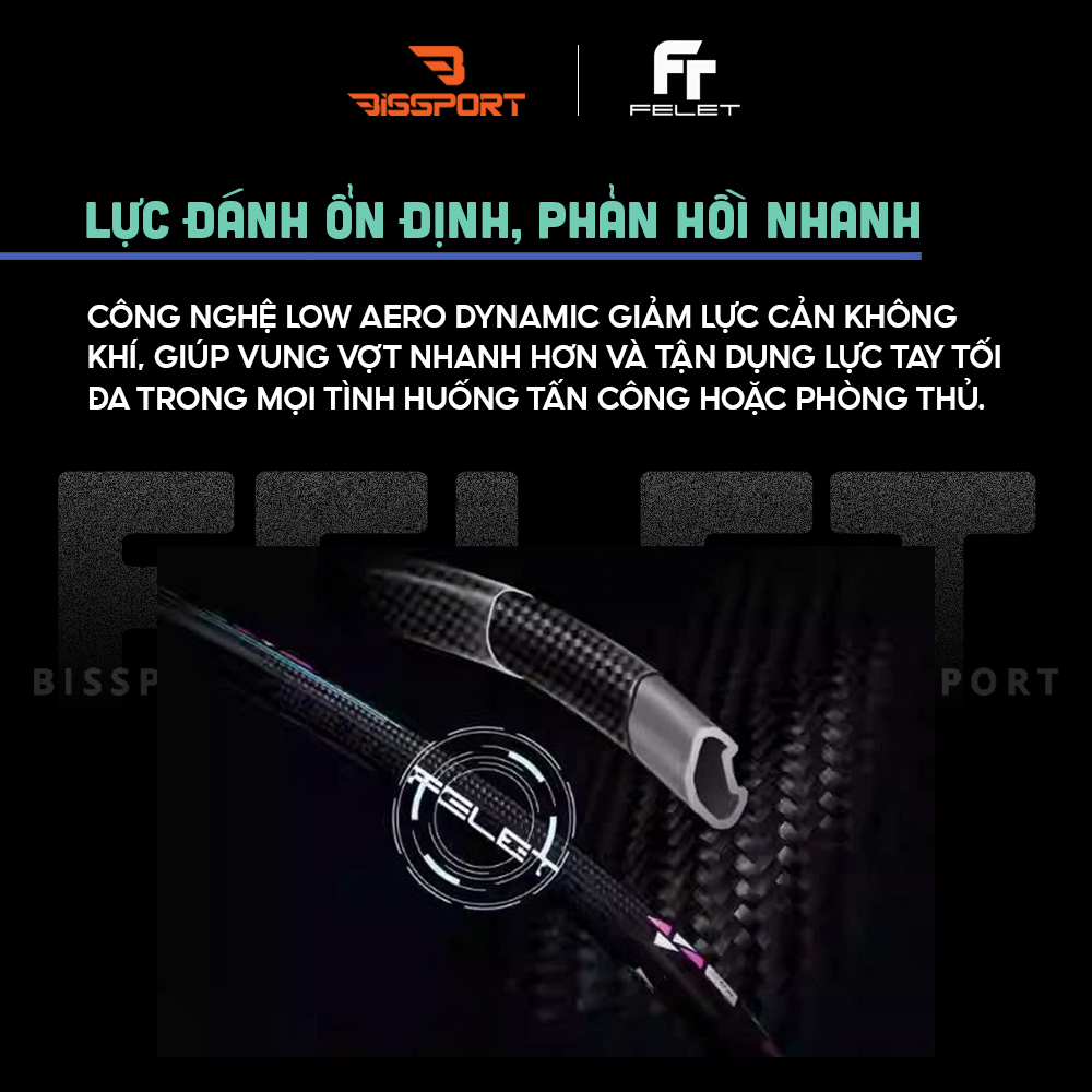 Vợt Cầu Lông Felet Woven Eighty 8 Chính Hãng – Đầm Tay, Kiểm Soát Tốt, Chất Woven Carbon Đặc Trưng